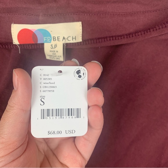 Free People beach FP size small new Free-est modern One Shoulder Burgundy dress - Picture 5 of 8